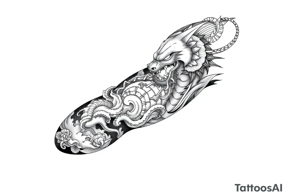 neotraditional japanese sleeve tattoo idea