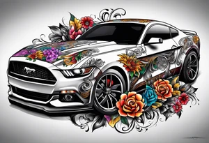 ornaments of flowers
Mustang muscle car tattoo idea