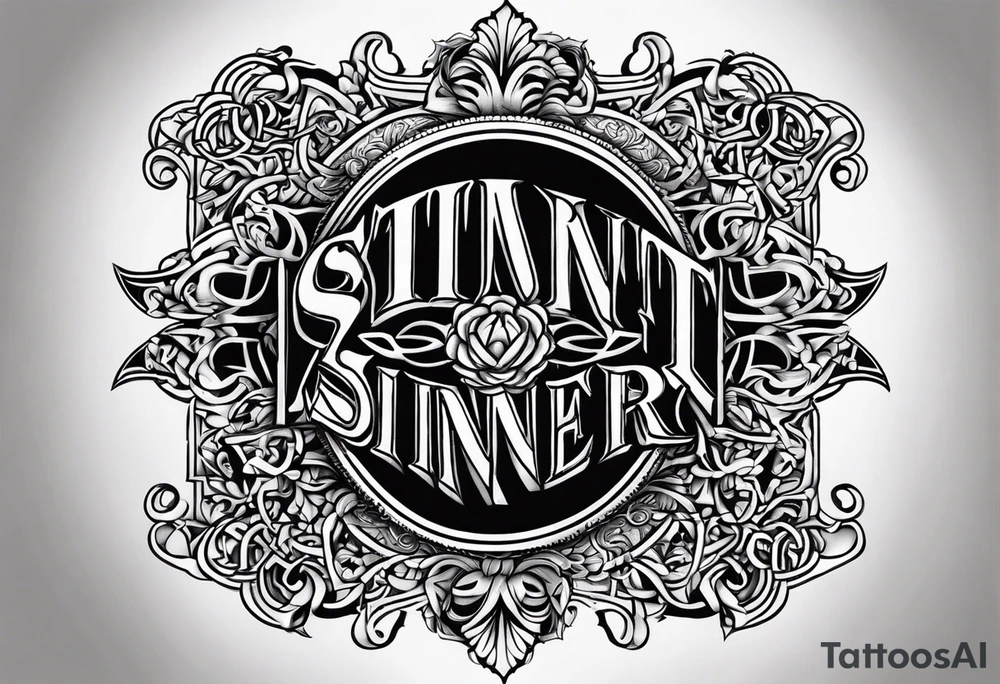 Saint sinner ambigram tattoo design tattoo idea