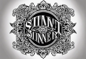 Saint sinner ambigram tattoo design tattoo idea