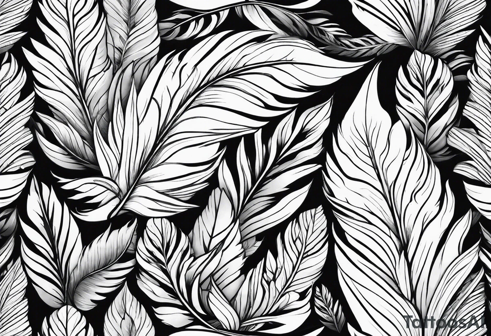 leaves that look like feathers tattoo idea