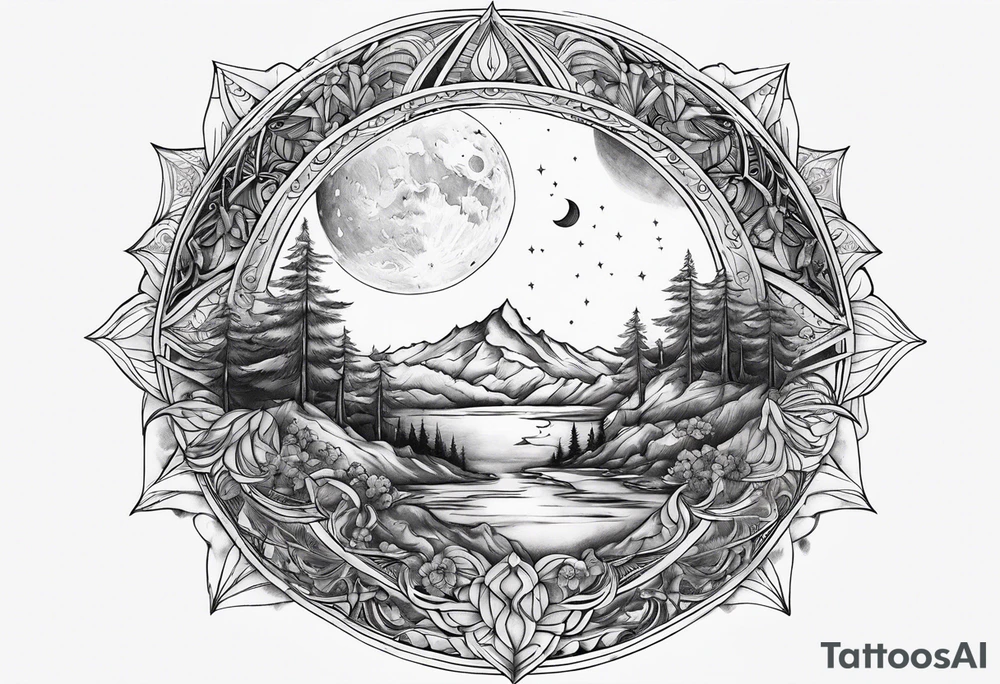 sacred moon tattoo idea