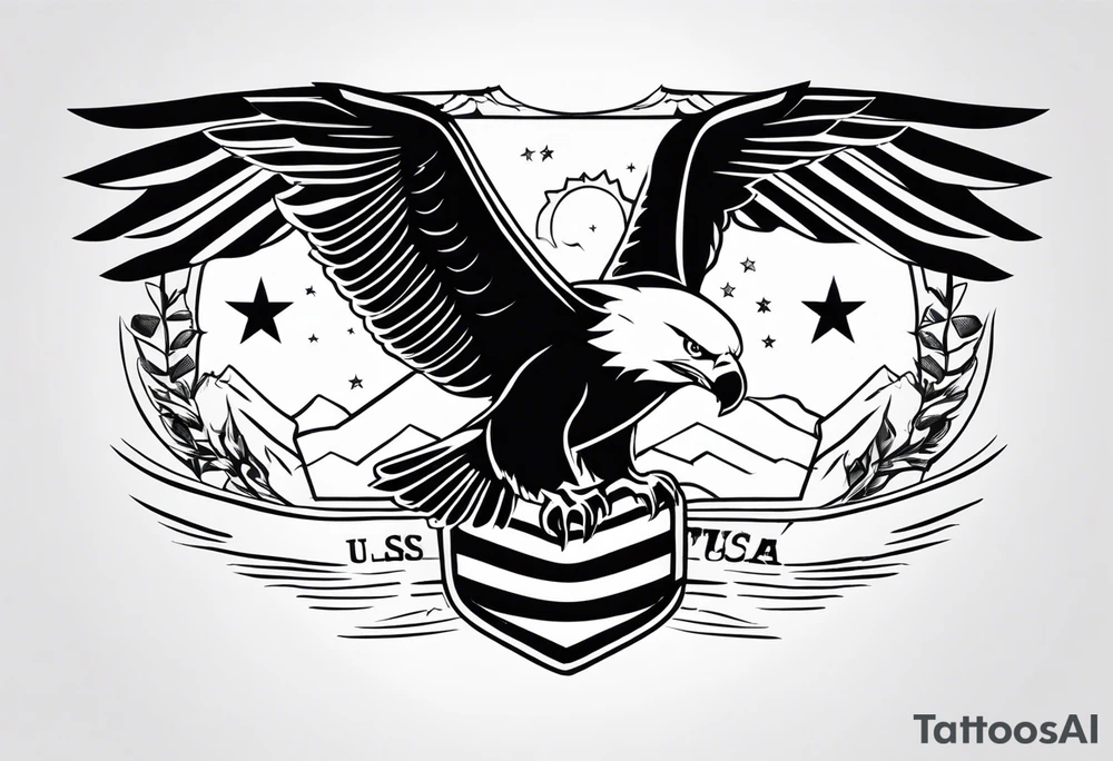 usa with eagle tattoo idea