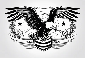 usa with eagle tattoo idea