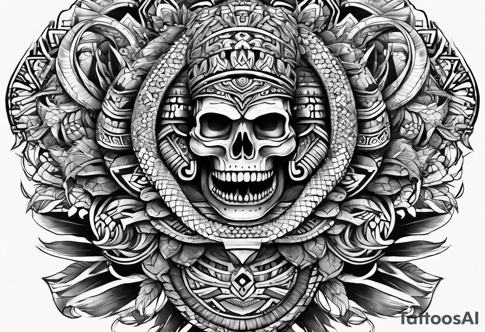 Aztec snake tattoo idea