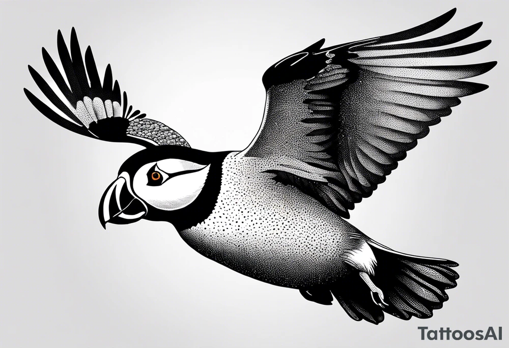 a flying puffin without background  - forarm Tattoo tattoo idea