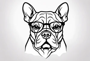 french bull dog with glasses tattoo idea