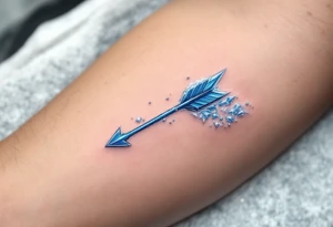 Ice-blue arrow with frosted edges, appearing as if crafted from frozen crysta tattoo idea