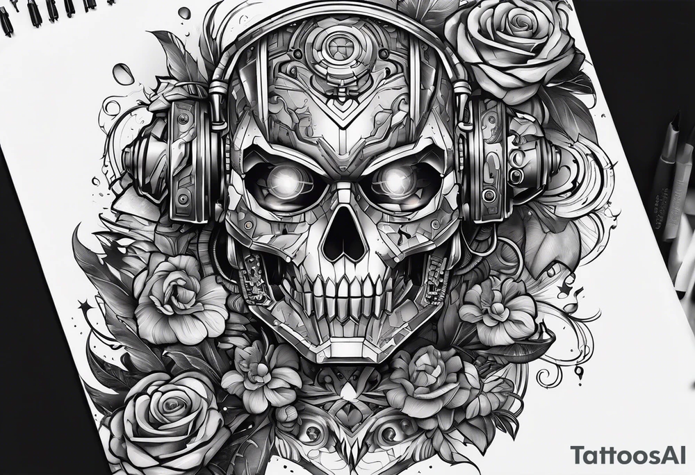 Robotic Cyber criminal tattoo idea