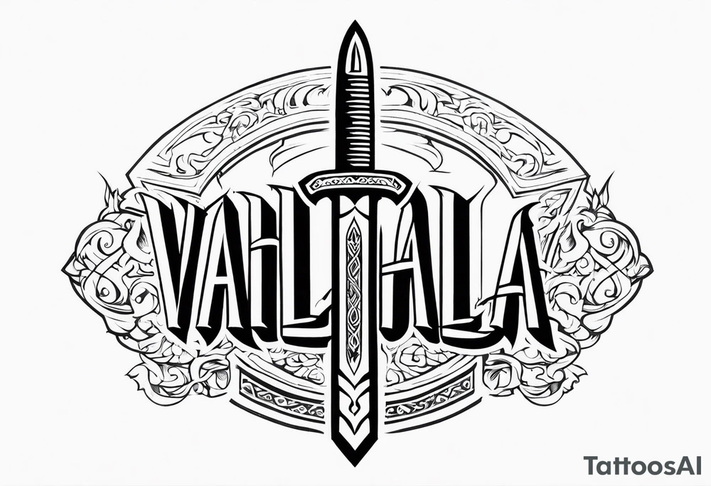 Valhalla  steps fire sword tattoo idea