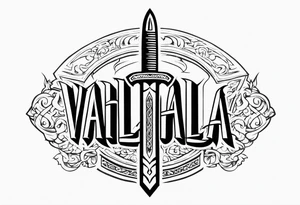 Valhalla  steps fire sword tattoo idea