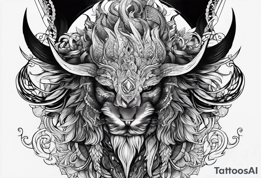 Lucifer com asas de morcego tattoo idea