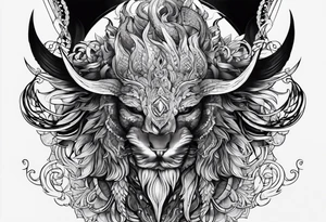 Lucifer com asas de morcego tattoo idea
