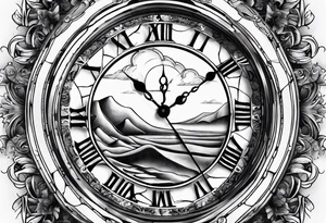 making time count. Broken wristwatch sand flying around hourglass tattoo idea
