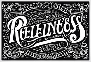 lettering only of the word relentless tattoo idea