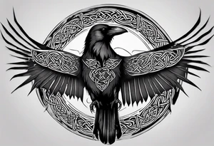 skyrim style raven with celtic knotwork tattoo idea