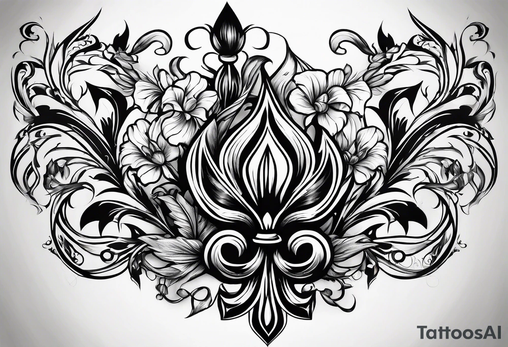 Fleur de lys feu tattoo idea