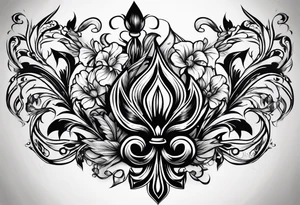 Fleur de lys feu tattoo idea