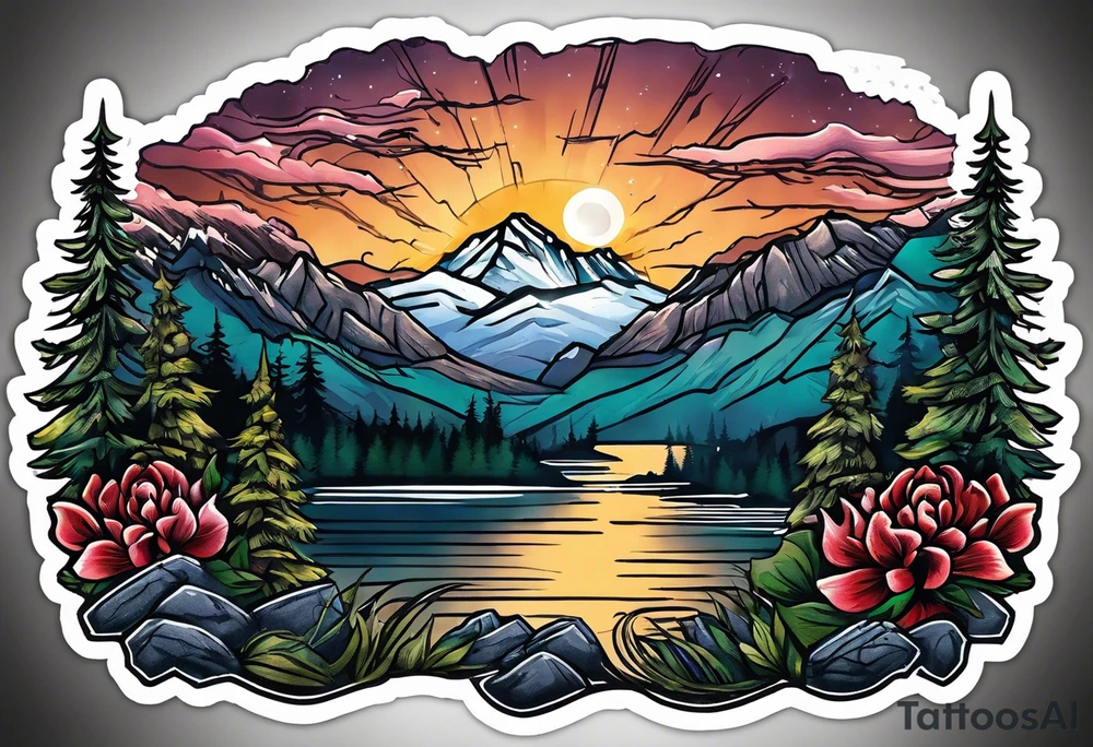 Pennsylvania mountains tattoo idea