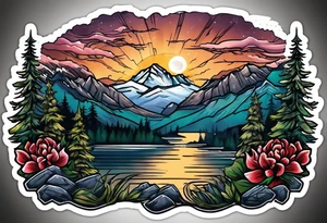 Pennsylvania mountains tattoo idea