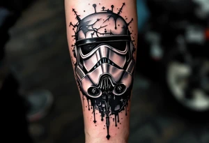 Japanese style storm trooper full body tattoo idea