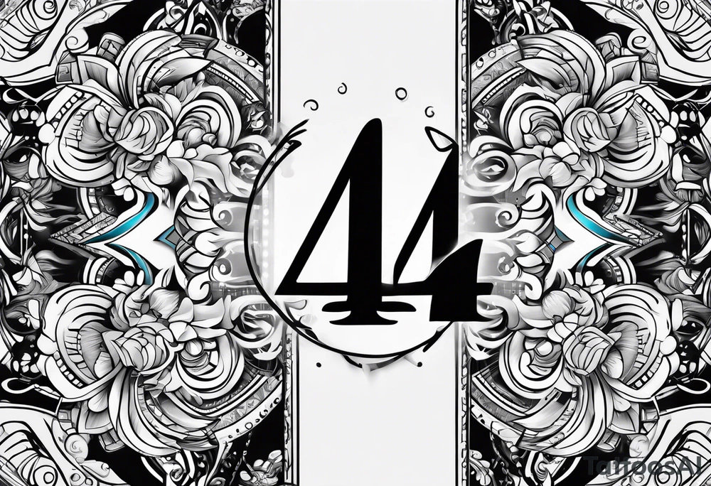 number 4 in a card tattoo idea
