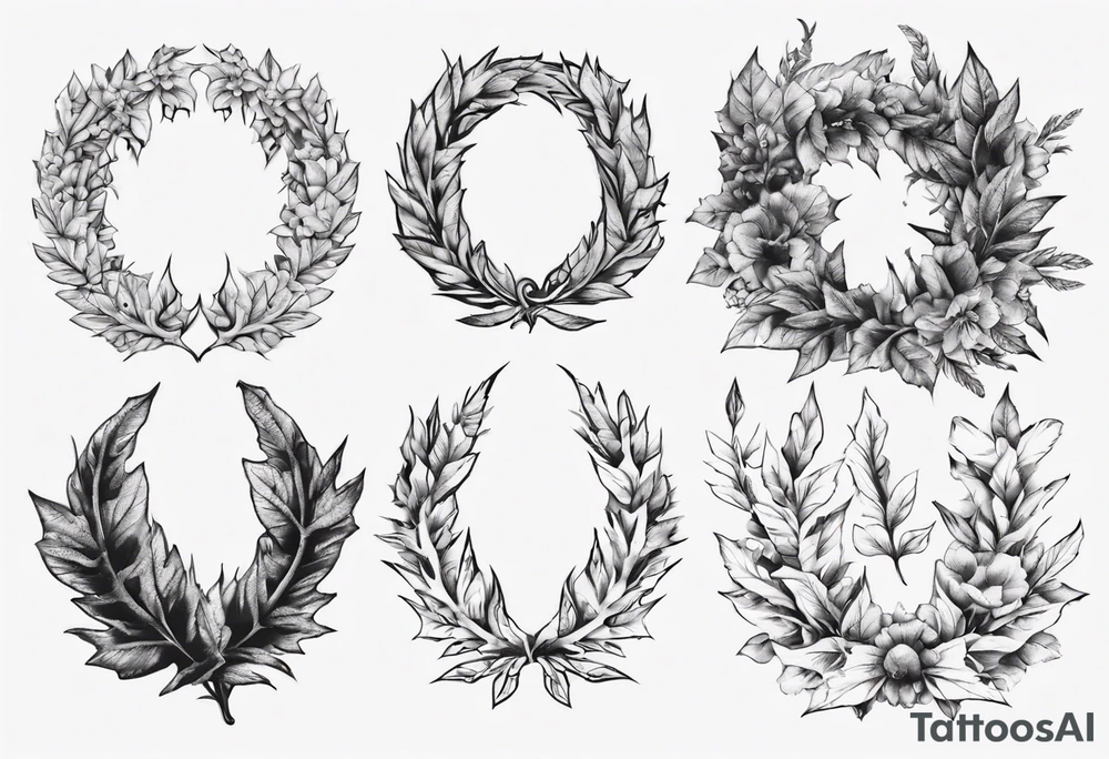 Berserk brand wreath leaves tattoo idea