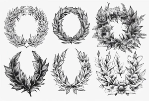 Berserk brand wreath leaves tattoo idea
