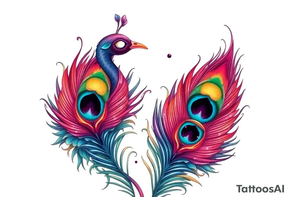Peacock feathers tattoo idea