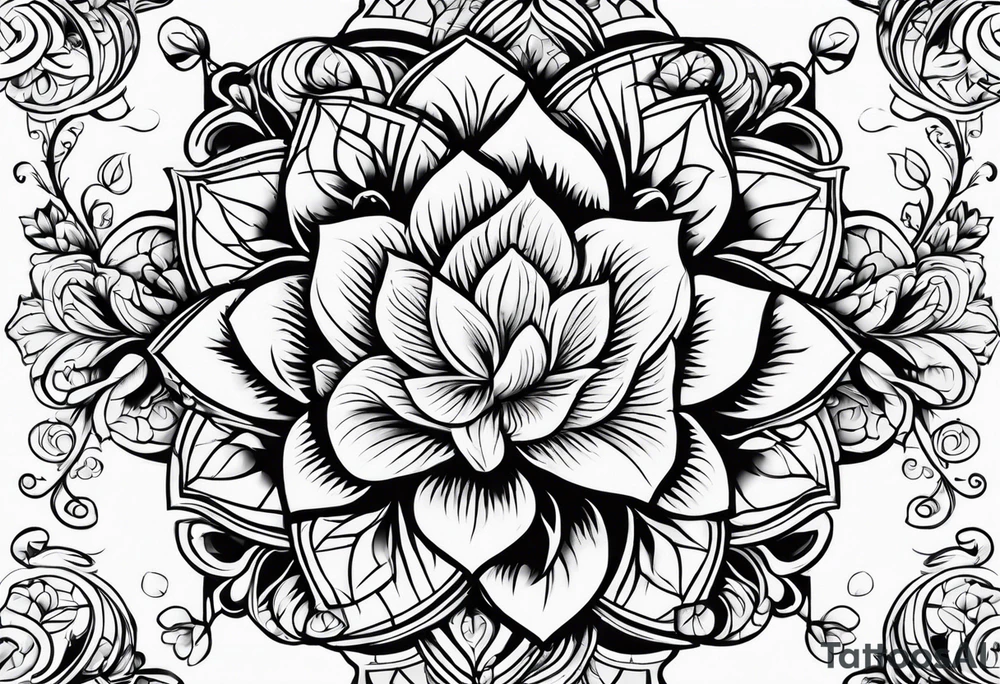 israel town flower swirl vector tattoo idea