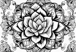 israel town flower swirl vector tattoo idea