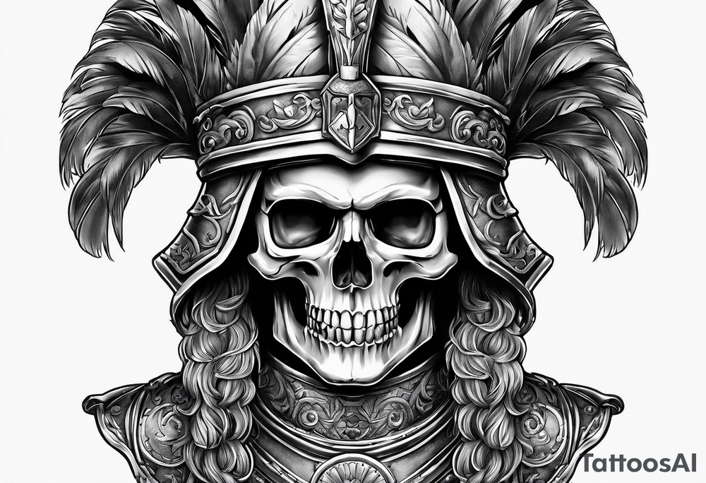 roman soldier skull tattoo idea