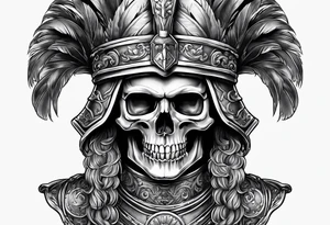 roman soldier skull tattoo idea