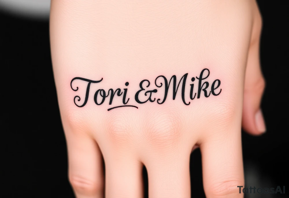 The names Tori & Mike  in an ambigram tattoo idea