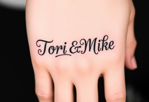 The names Tori & Mike  in an ambigram tattoo idea