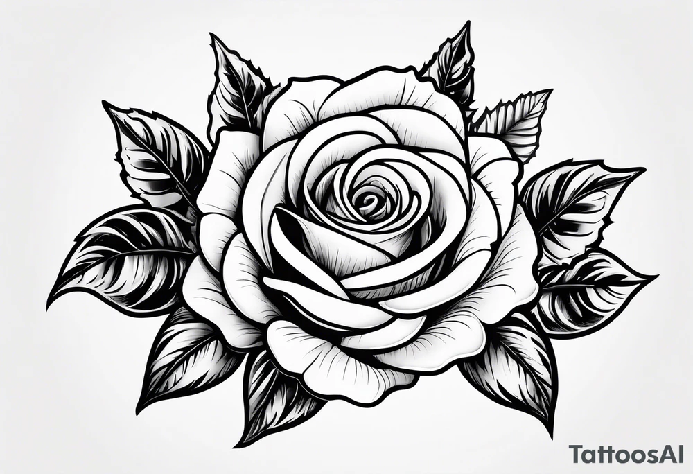 Rose flower with holly leaves around it tattoo idea