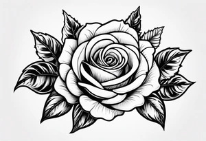 Rose flower with holly leaves around it tattoo idea