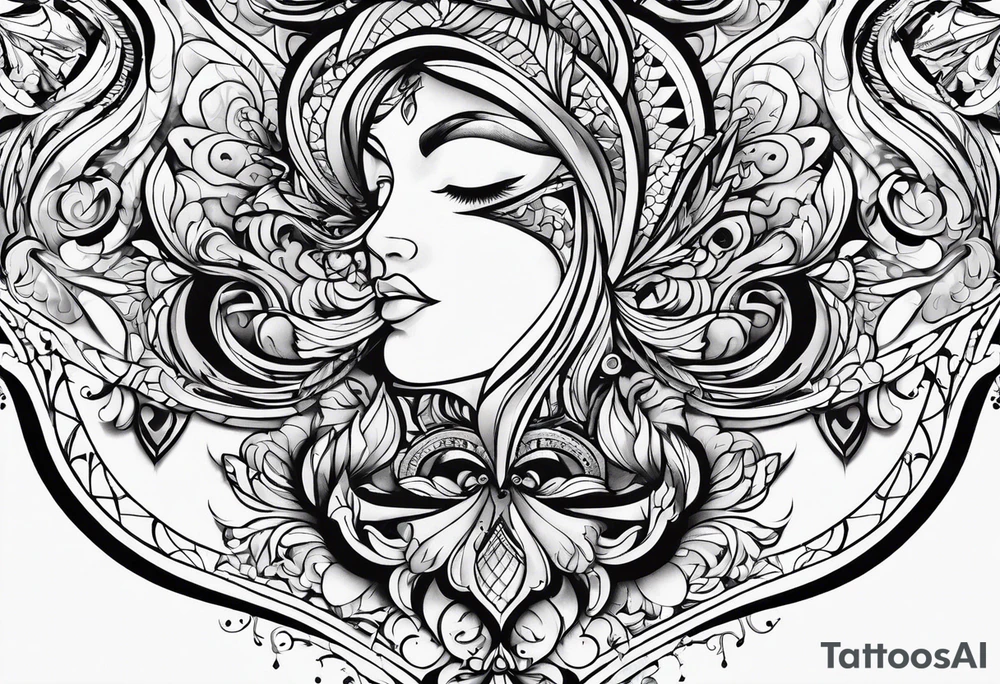 pointed abstract pattern tattoo idea