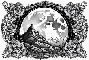 Moon wrapped in smoke tattoo idea