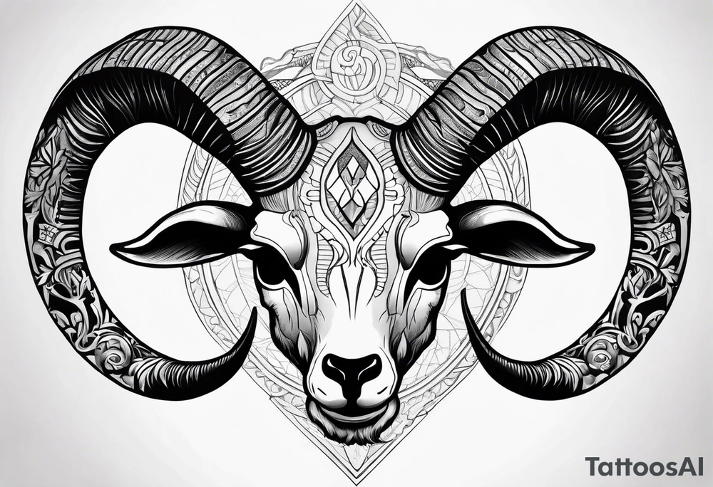 Capricorn goat skull. tattoo idea