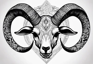 Capricorn goat skull. tattoo idea