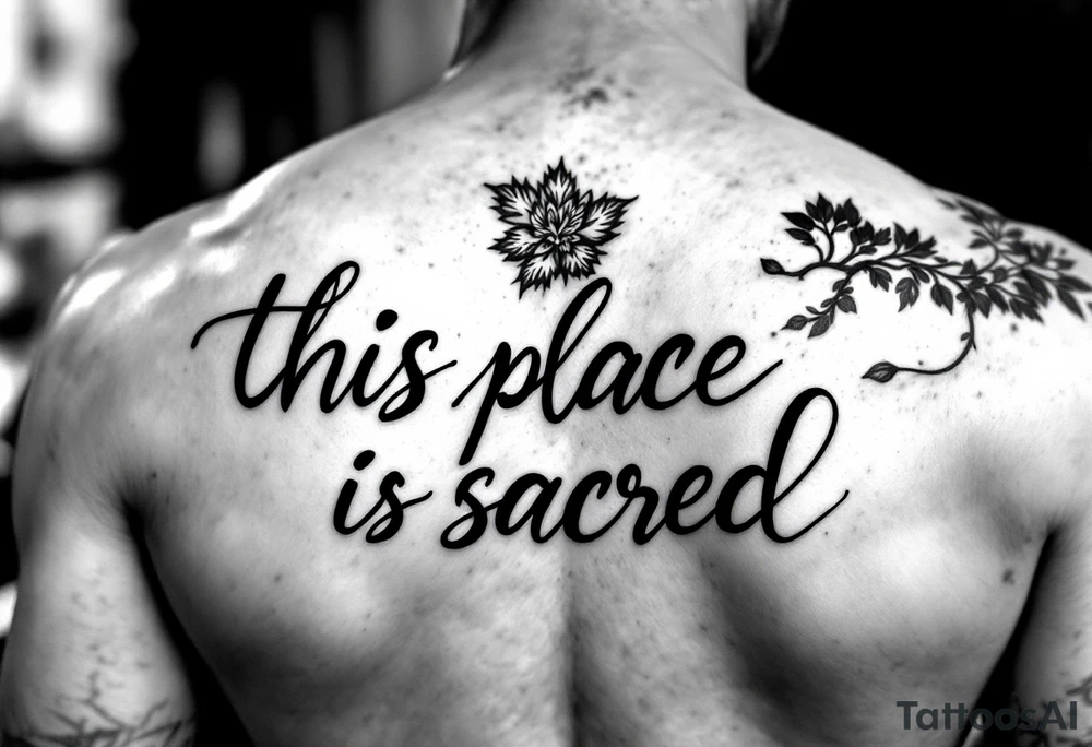 Maui outlined handwritten this place is sacred tattoo idea