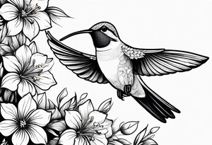 colibri bird
flowers
fine line tattoo idea