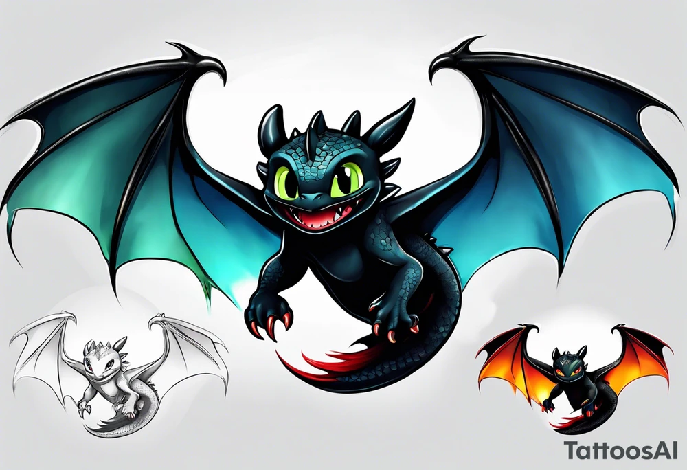 Toothless tattoo idea