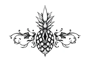 Majestic, crown pineapple vagina anus diamonds tattoo idea