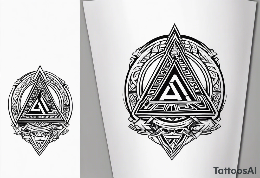 Valhalla valknut shield axe sword tattoo idea