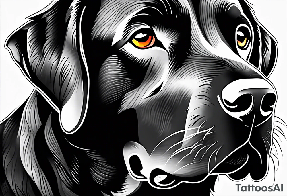Black Labrador tattoo idea