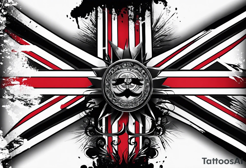 English flag skinner name tattoo idea