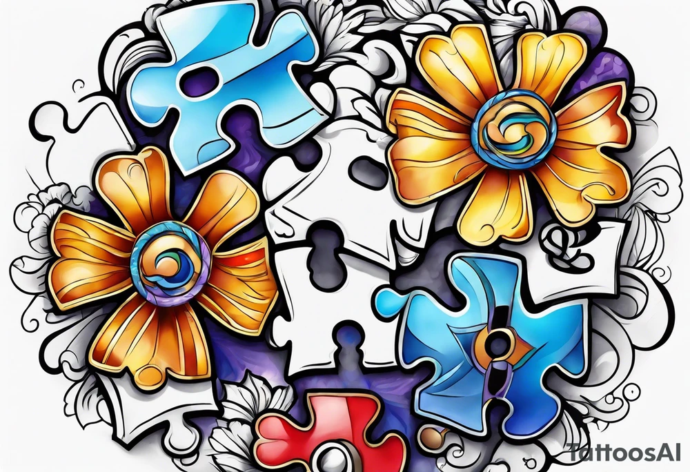 Autism puzzle piece tattoo idea