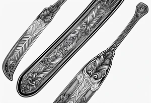 Pair of Skis, black and white, classic design tattoo idea